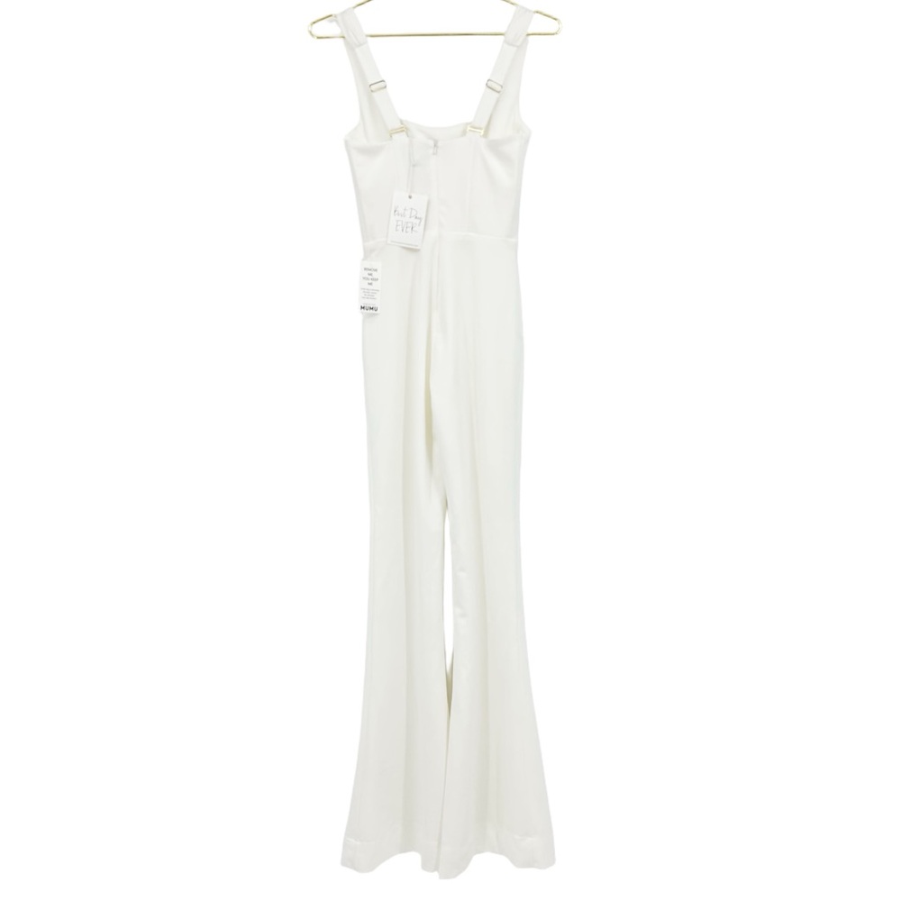 Show Me Your Mumu White Nina Jumpsuit Bridal Reception Rehearsal Extra Small - Picture 3 of 16